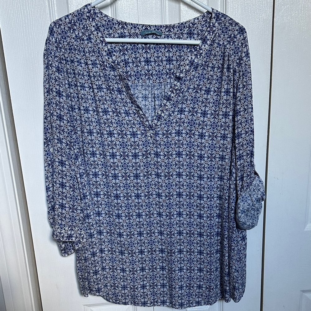 FLEUR BLEUE Blue Bohemian Women's Top